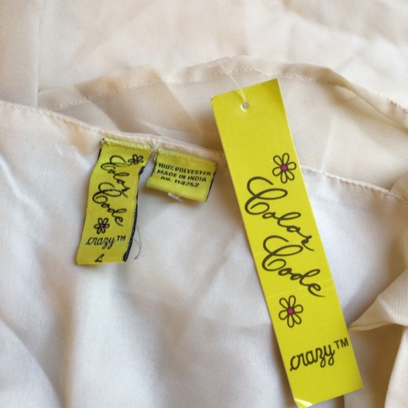 color code womens babydoll tank top beige size Large casual retro festival - Picture 5 of 6